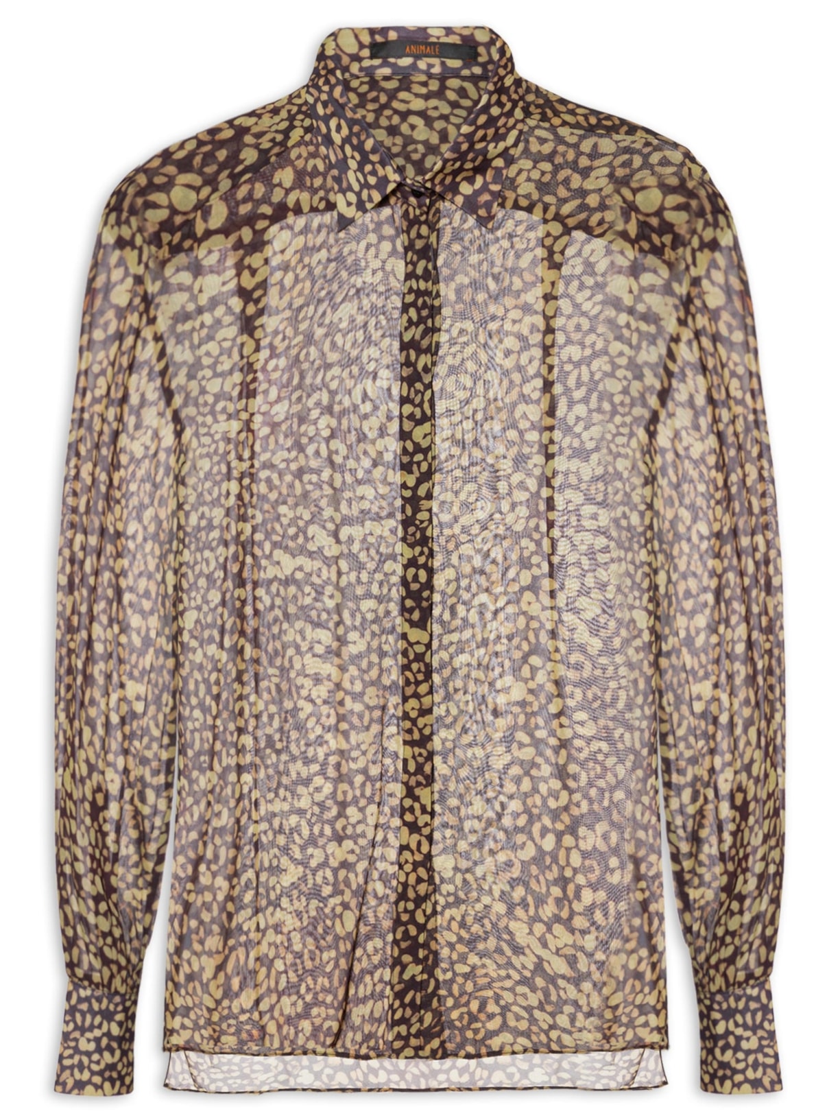 Camisa Feminina Ampla Est Onça Tina Color- Verde Animale