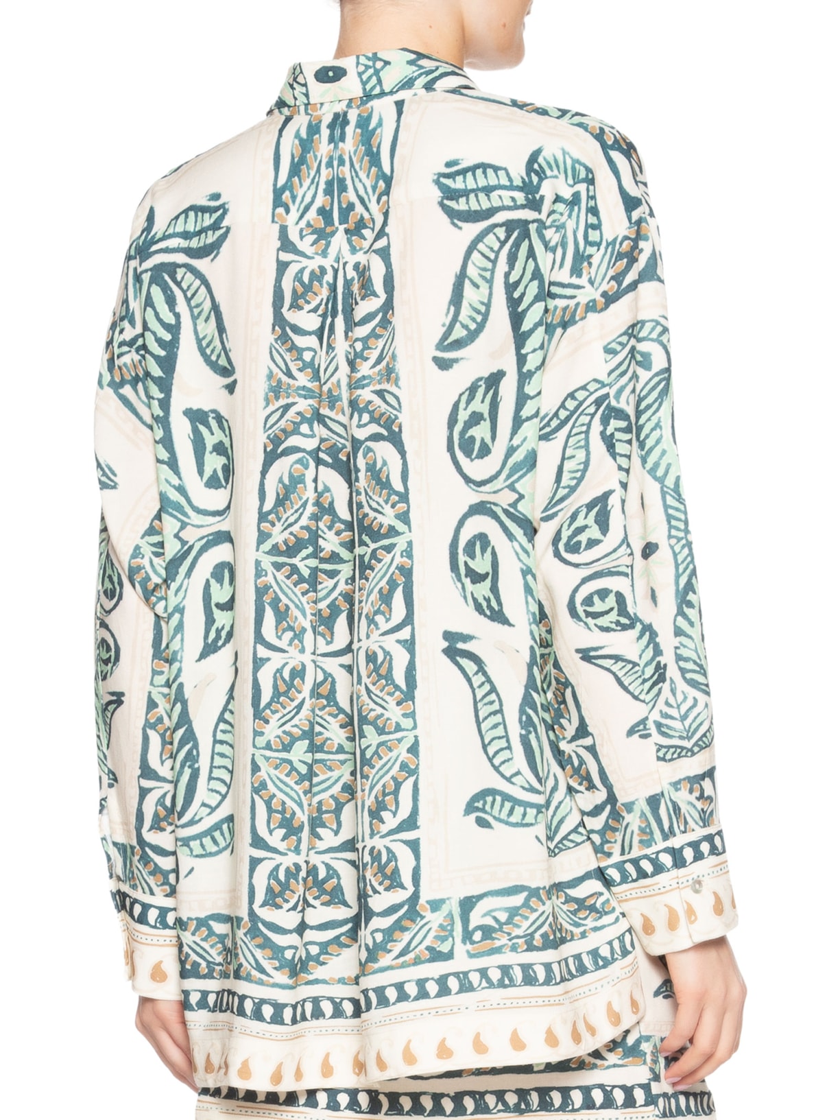 Camisa Feminina Ampla Fendas Verde Lenny Niemeyer