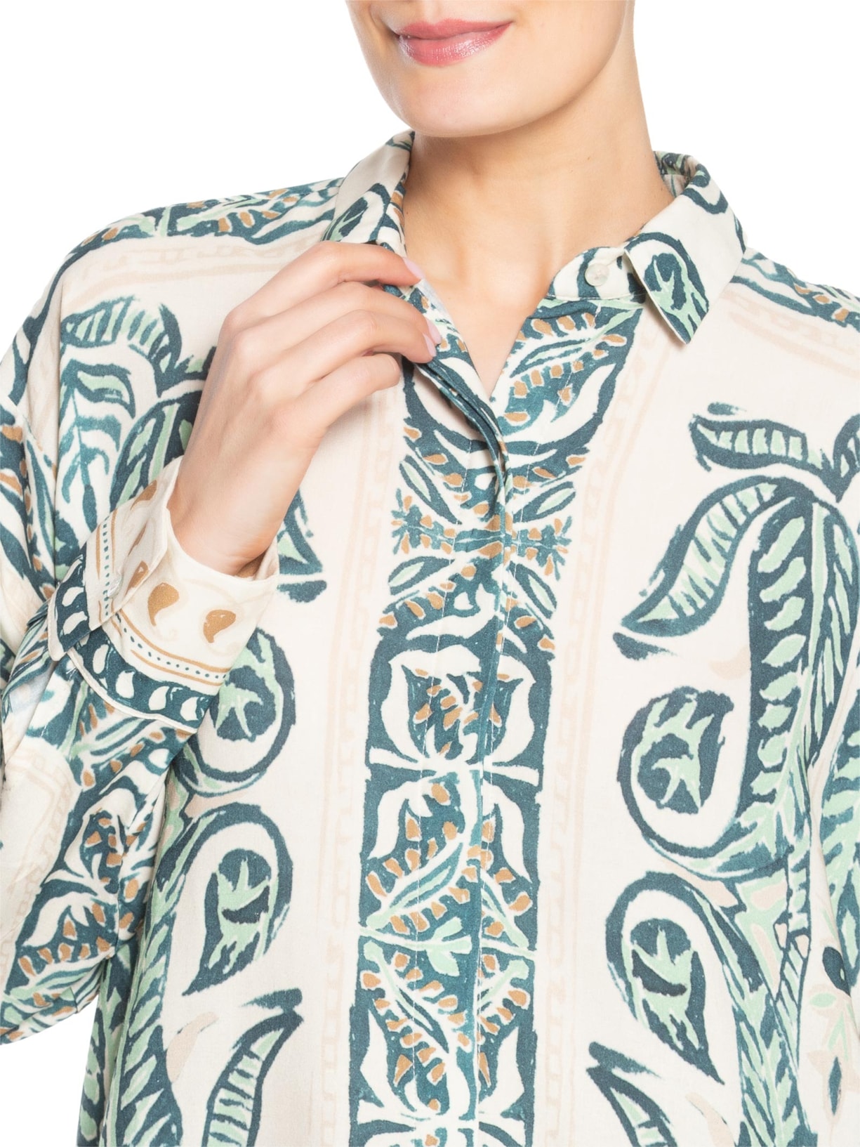 Camisa Feminina Ampla Fendas Verde Lenny Niemeyer