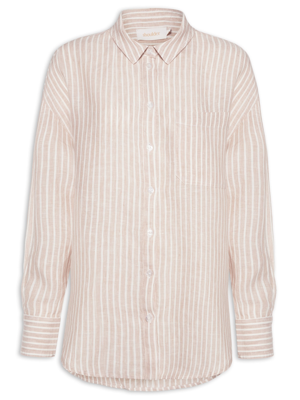 Camisa Feminina Ampla Fio Tinto - Bege