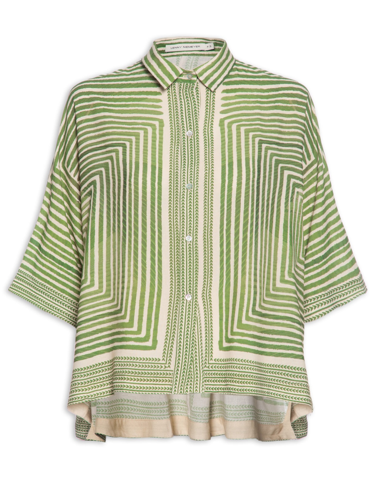 Camisa Feminina Ampla Manga Curta - Verde