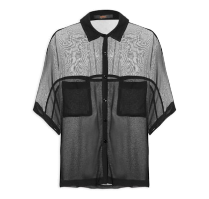 Camisa Feminina Ampla Mix - Preto
