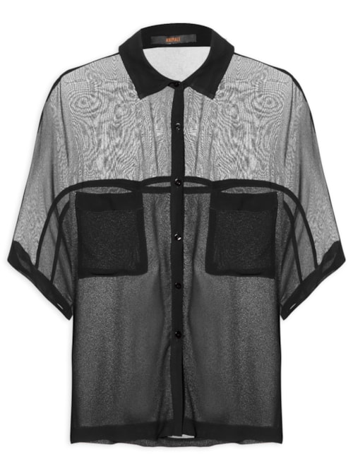 Camisa Feminina Ampla Mix - Preto