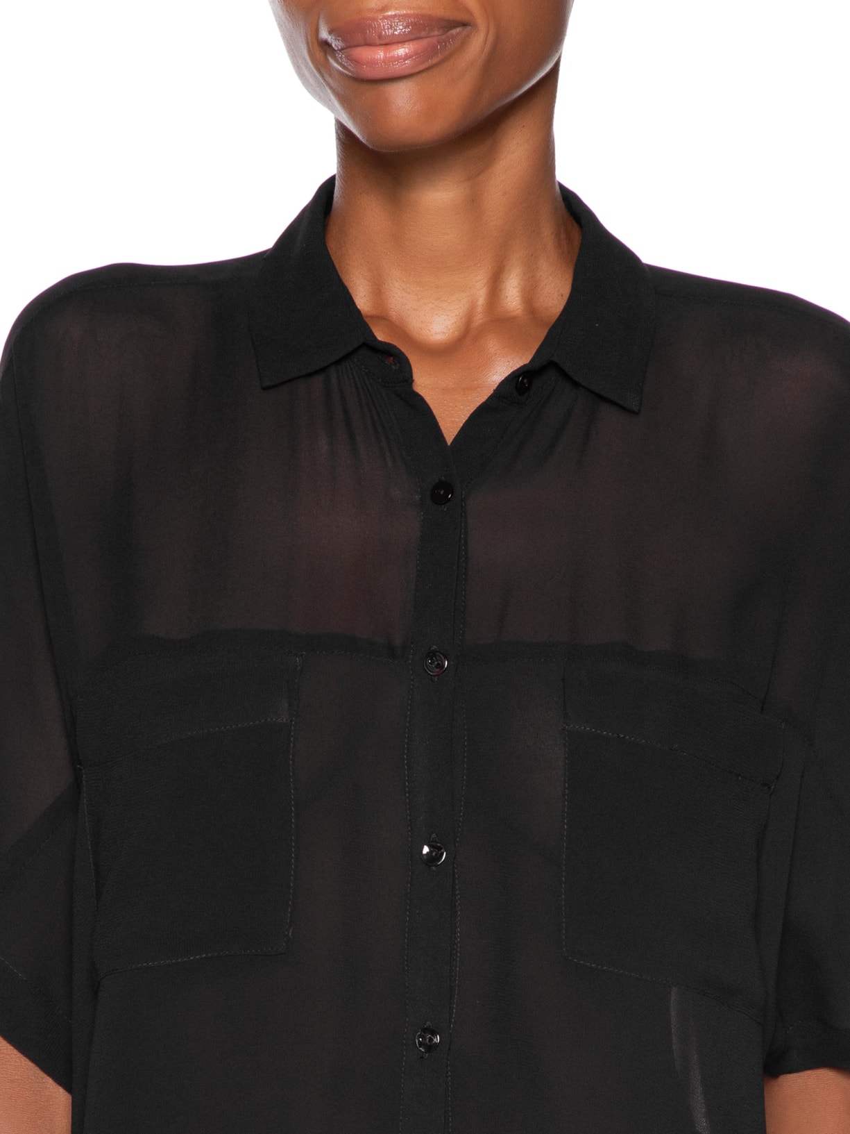 Camisa Feminina Ampla Preto Animale