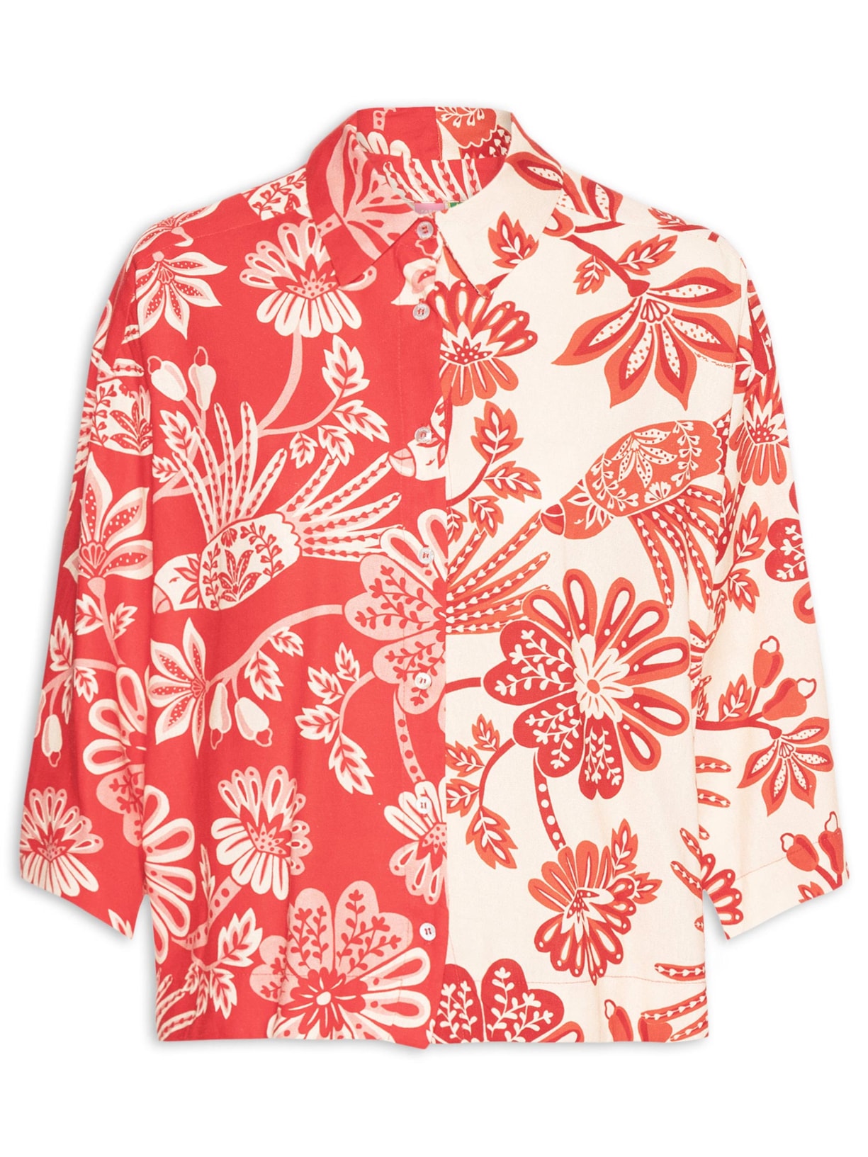Camisa Feminina Arara Floral - Vermelho