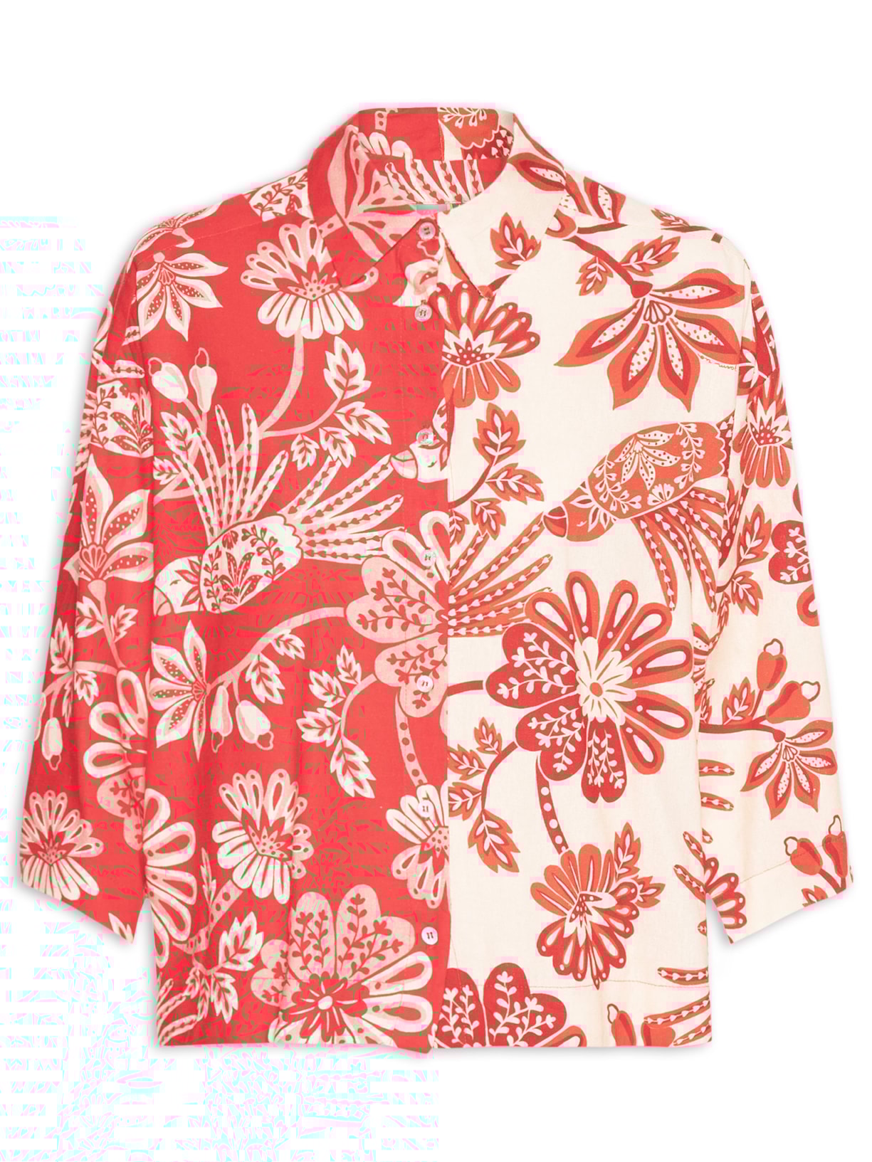 Camisa Feminina Arara Floral - Vermelho