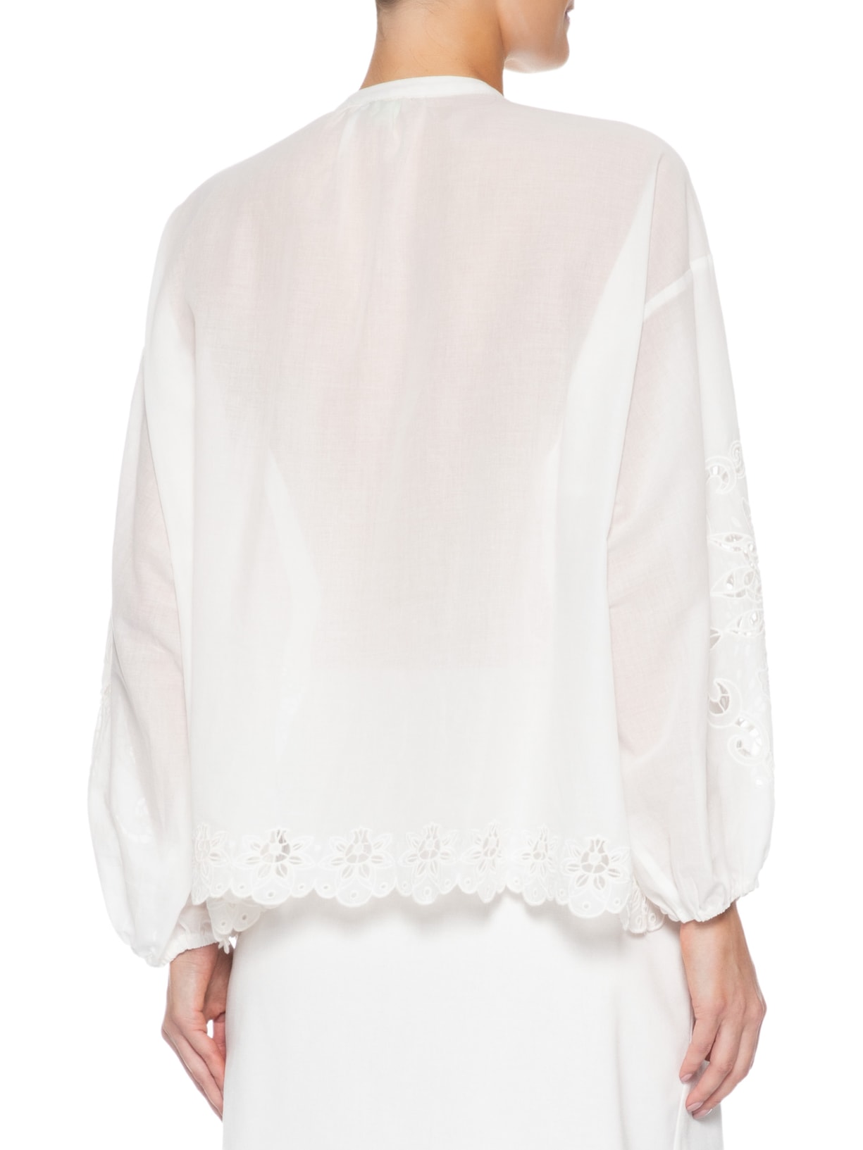 Camisa Feminina Artesanal Bordada Richelieu – Branco Farm