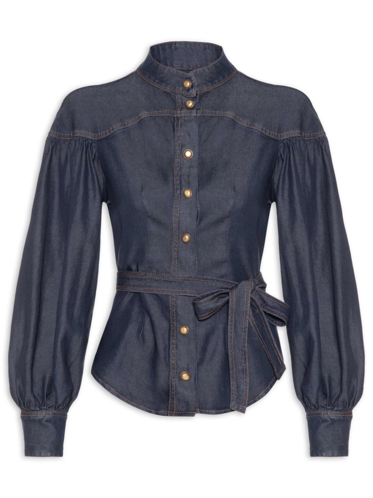 Camisa Feminina Aveline Dark Denim Azul Bo.bô
