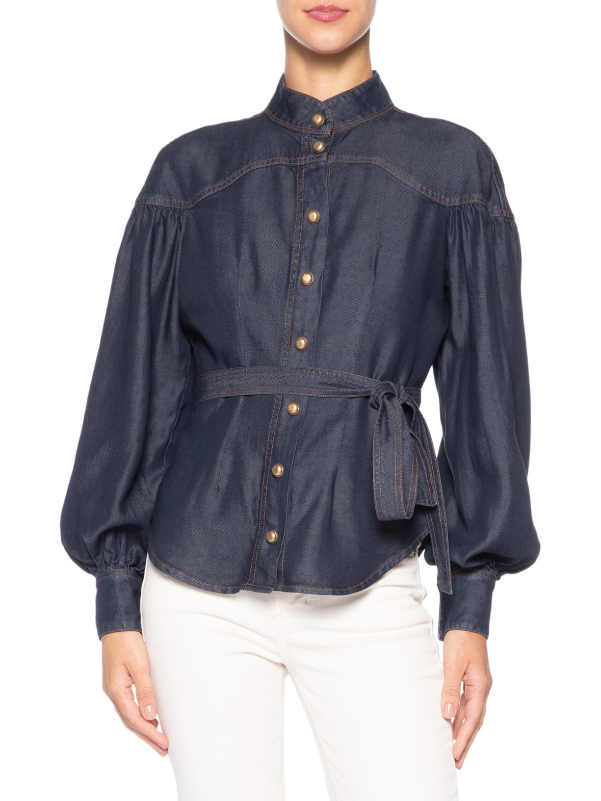 Camisa Feminina Aveline Dark Denim Azul Bo.bô