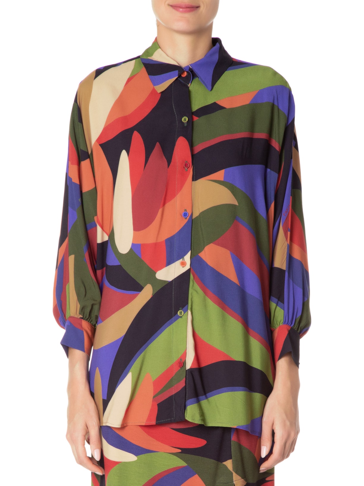 Camisa Feminina Bananeira Gráfica Azul Farm