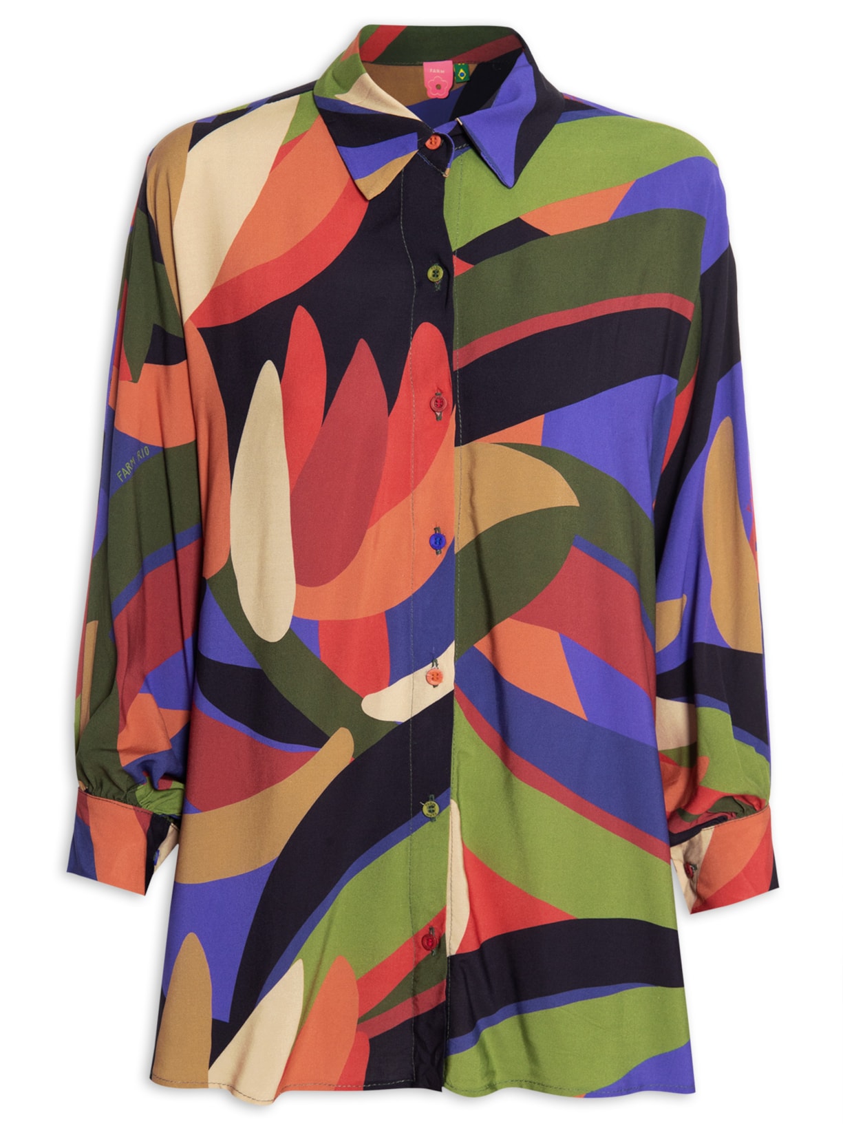 Camisa Feminina Bananeira Gráfica - Azul