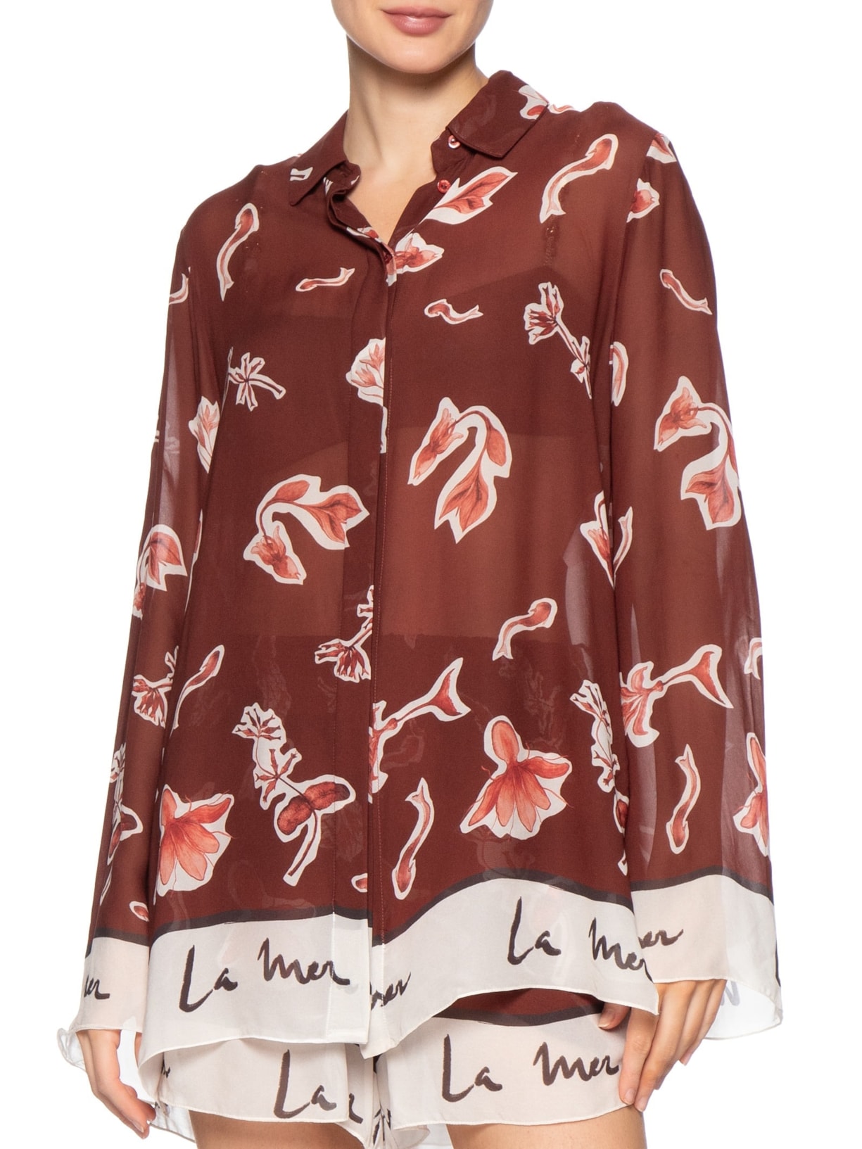 Camisa Feminina Barrado Bar La Mer Marrom Animale Resort
