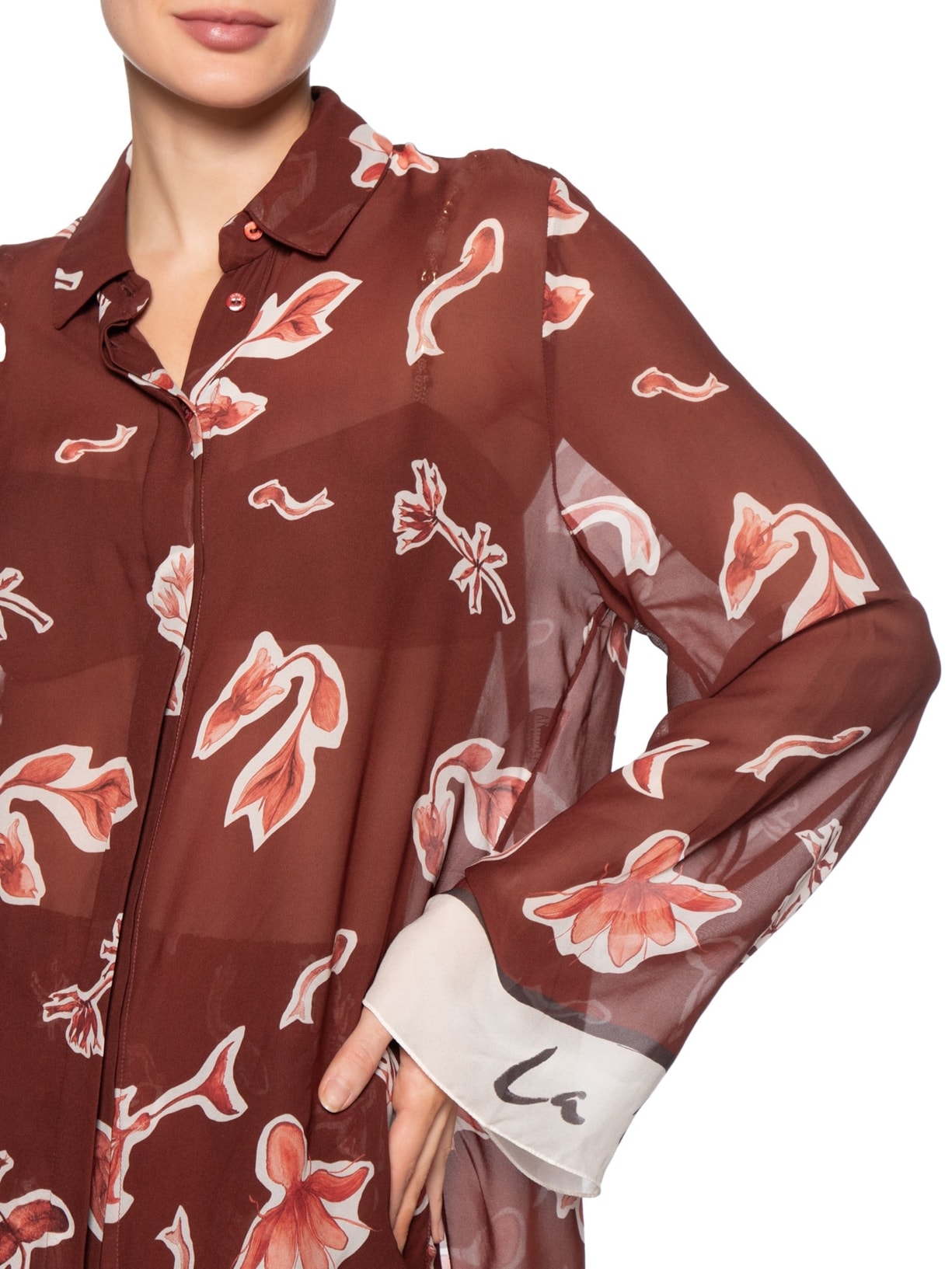 Camisa Feminina Barrado Bar La Mer Marrom Animale Resort