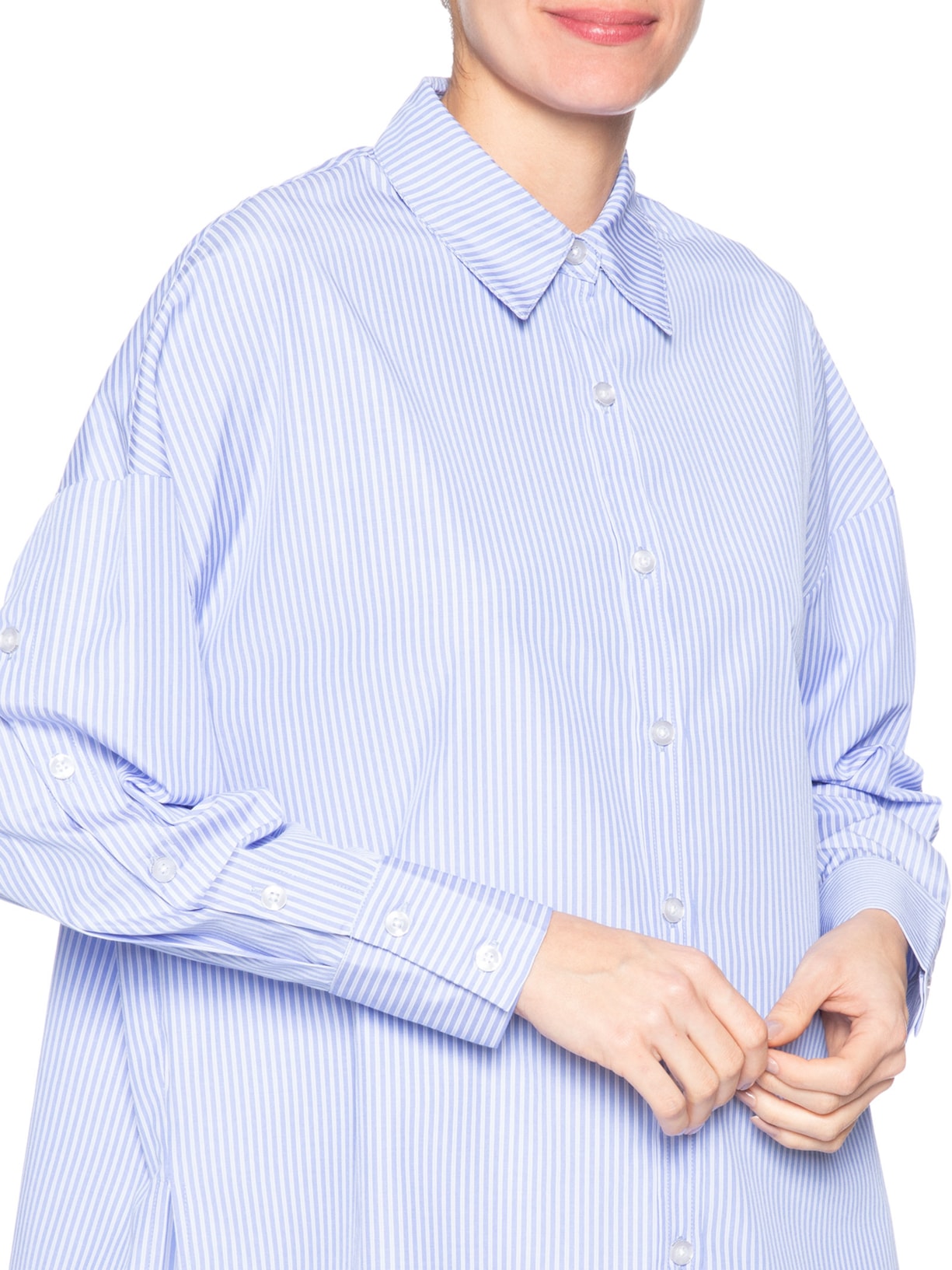 Camisa Feminina Basic Listrada Azul Animale Jeans