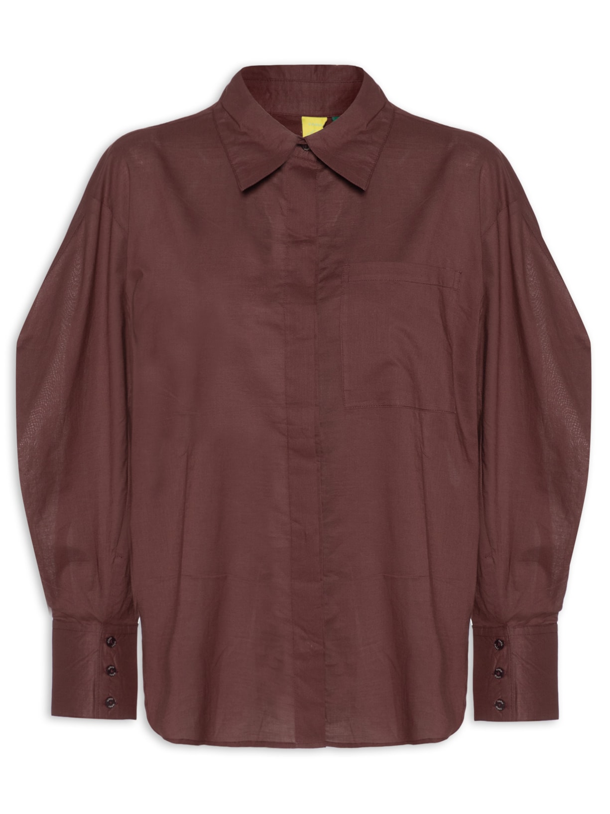 Camisa Feminina Básica Algodão - Marrom
