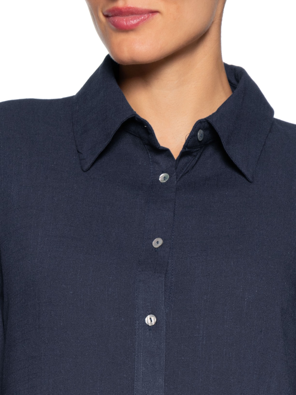 Camisa Feminina Básica Azul Basiq