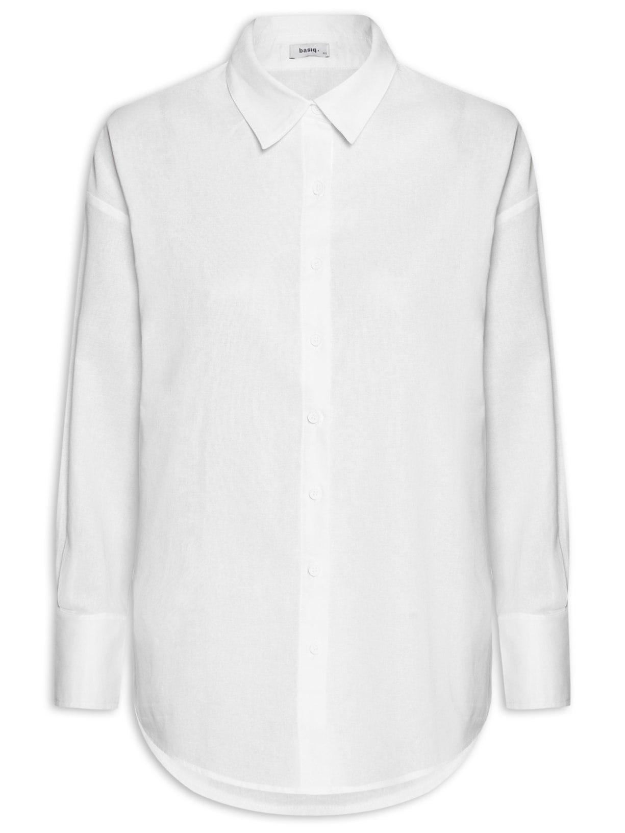 Camisa Feminina Básica Barra Mullet - Branco