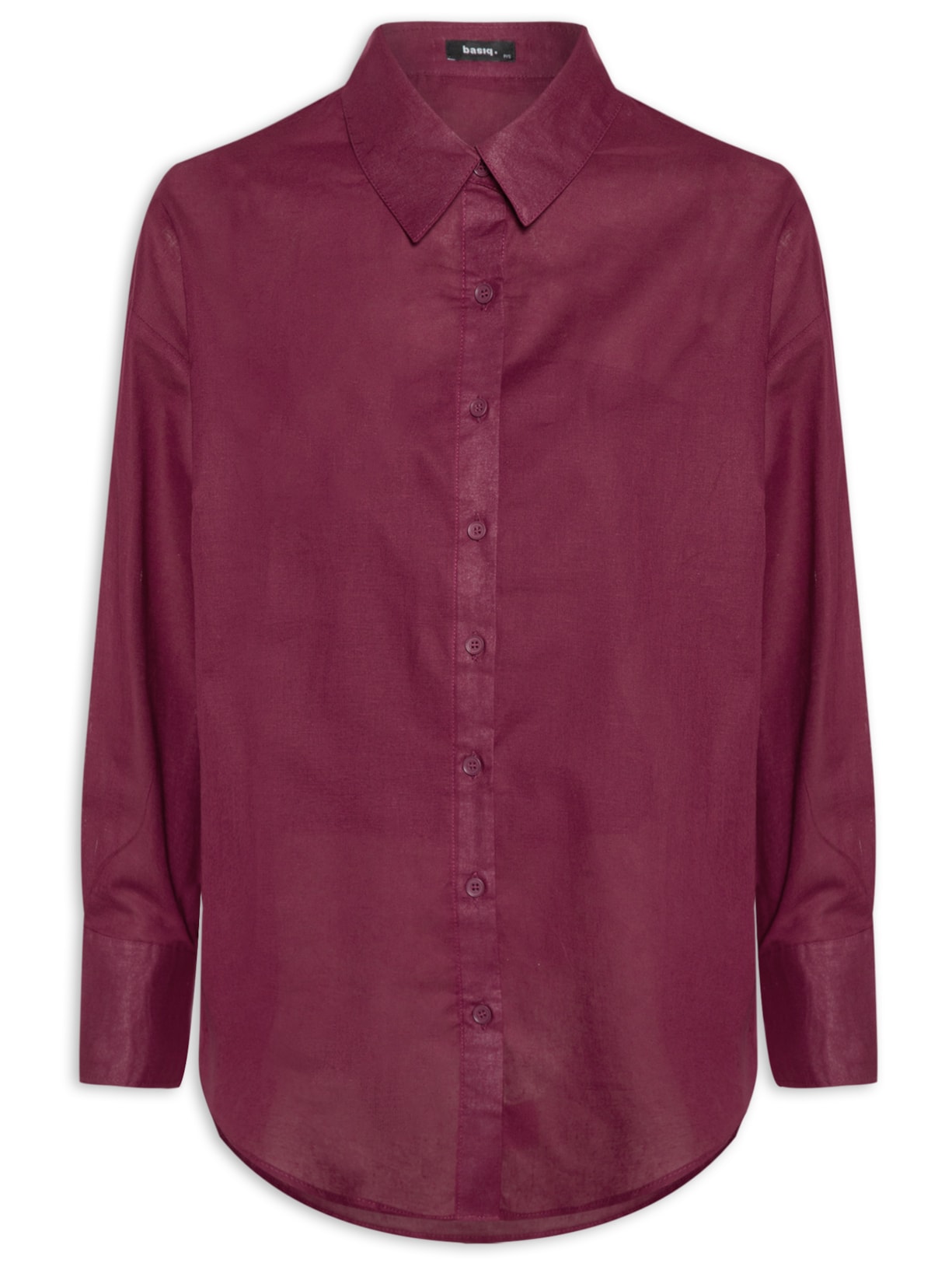 Camisa Feminina Básica Barra Mullet - Vinho
