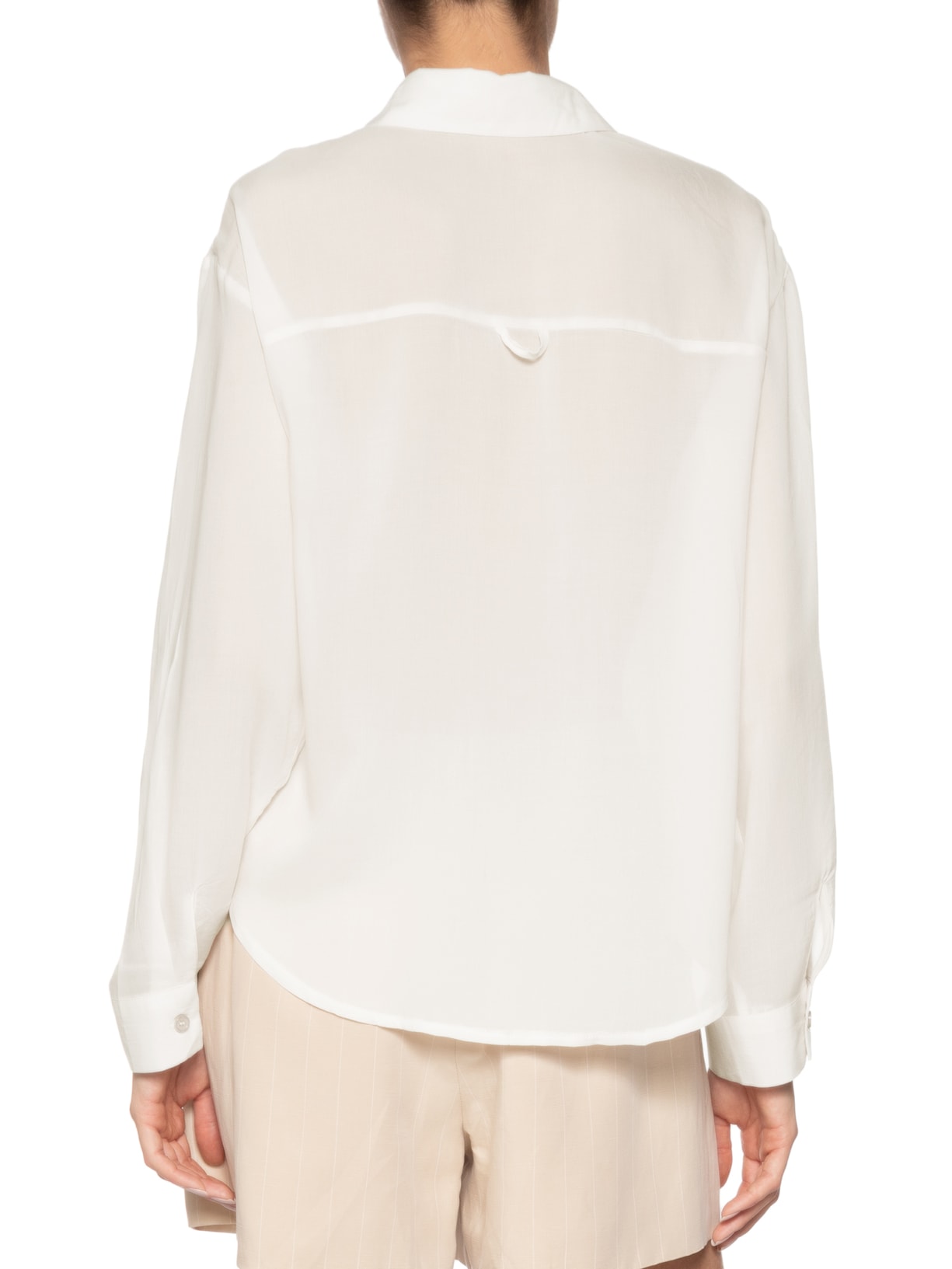 Camisa Feminina Básica Com Bolso Branco Basiq