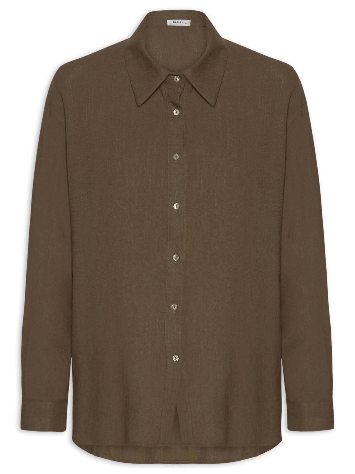 Camisa Feminina Básica Marrom Basiq
