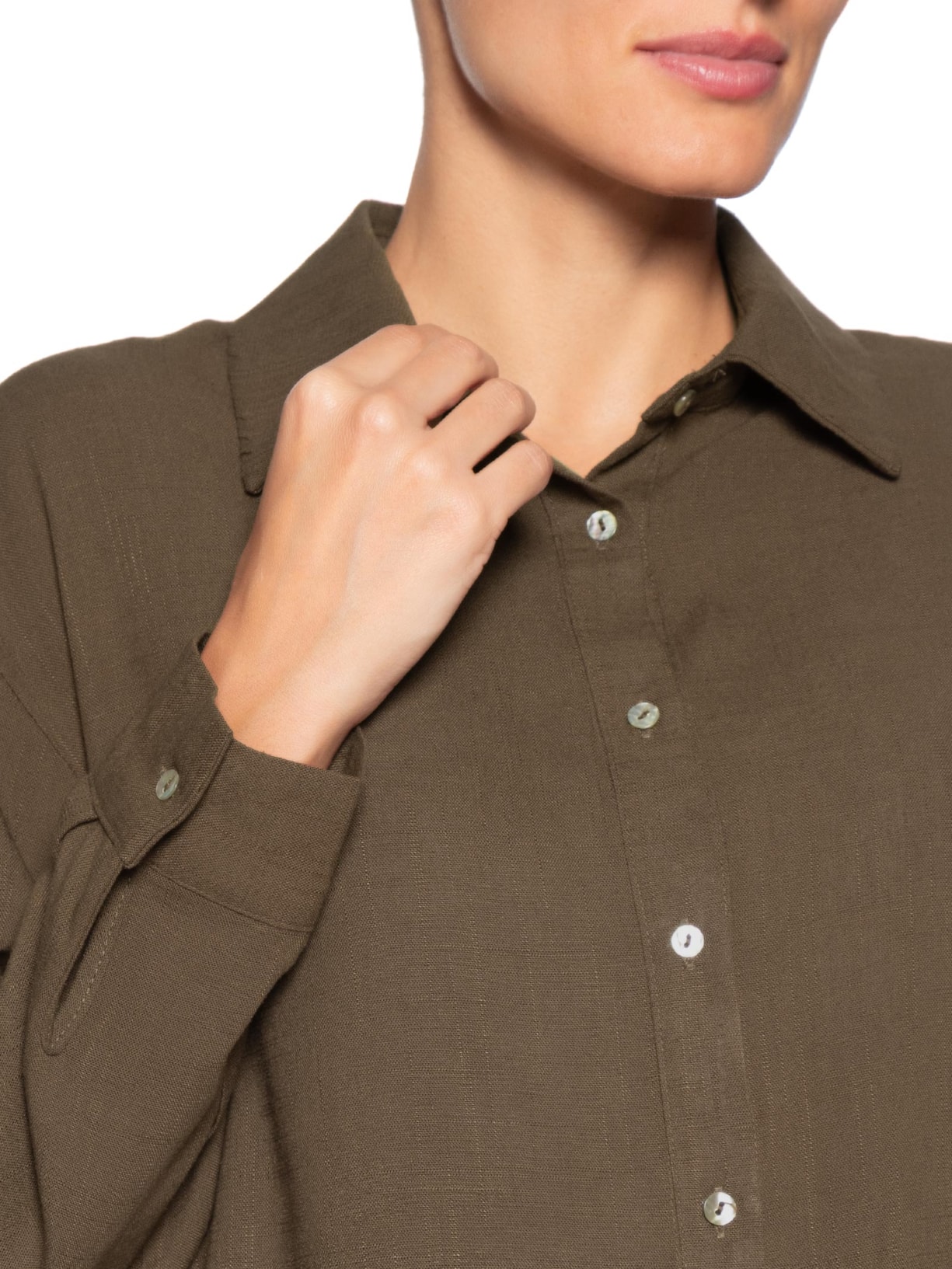 Camisa Feminina Básica Marrom Basiq