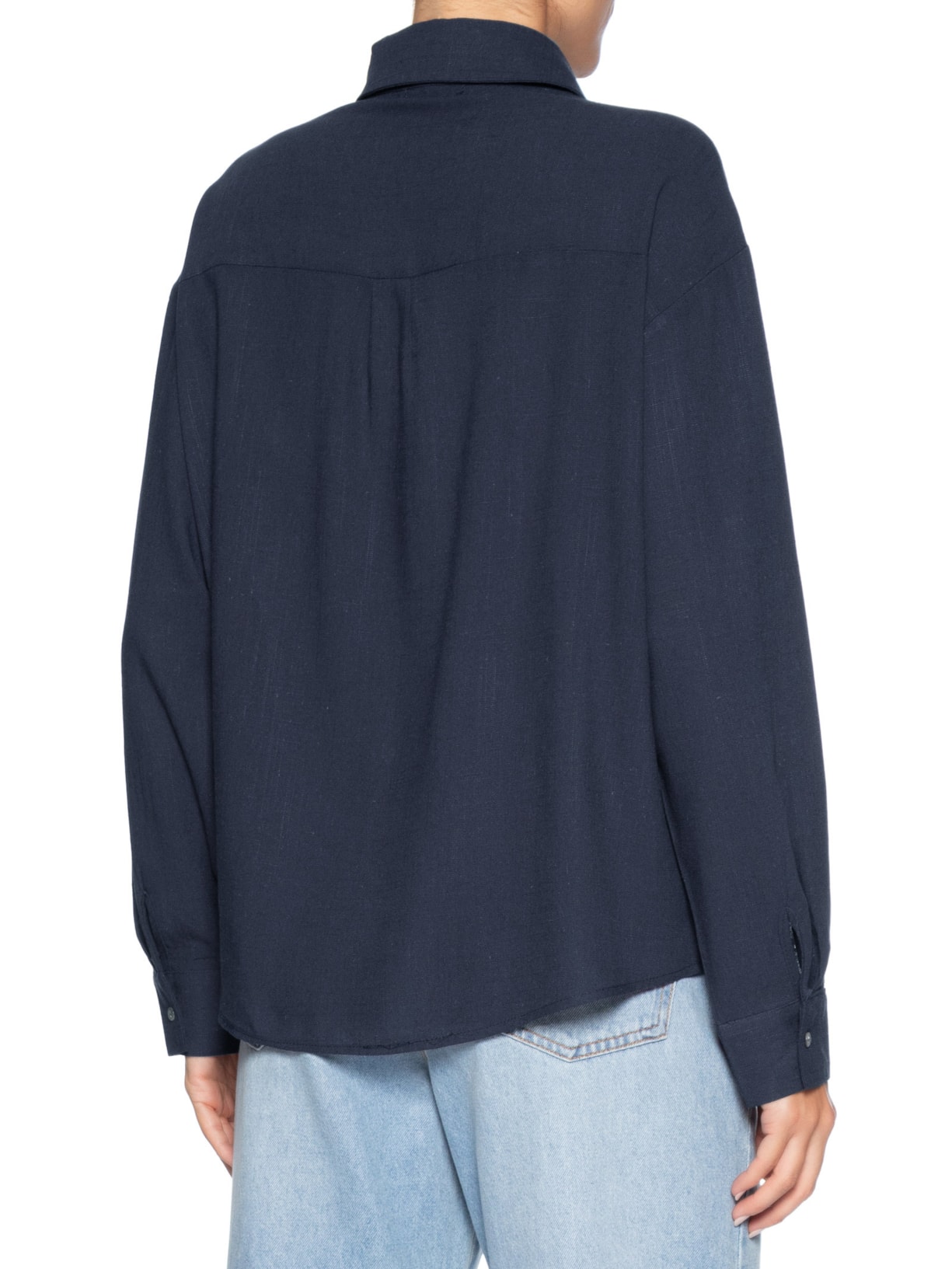 Camisa Feminina Básica – Azul Basiq