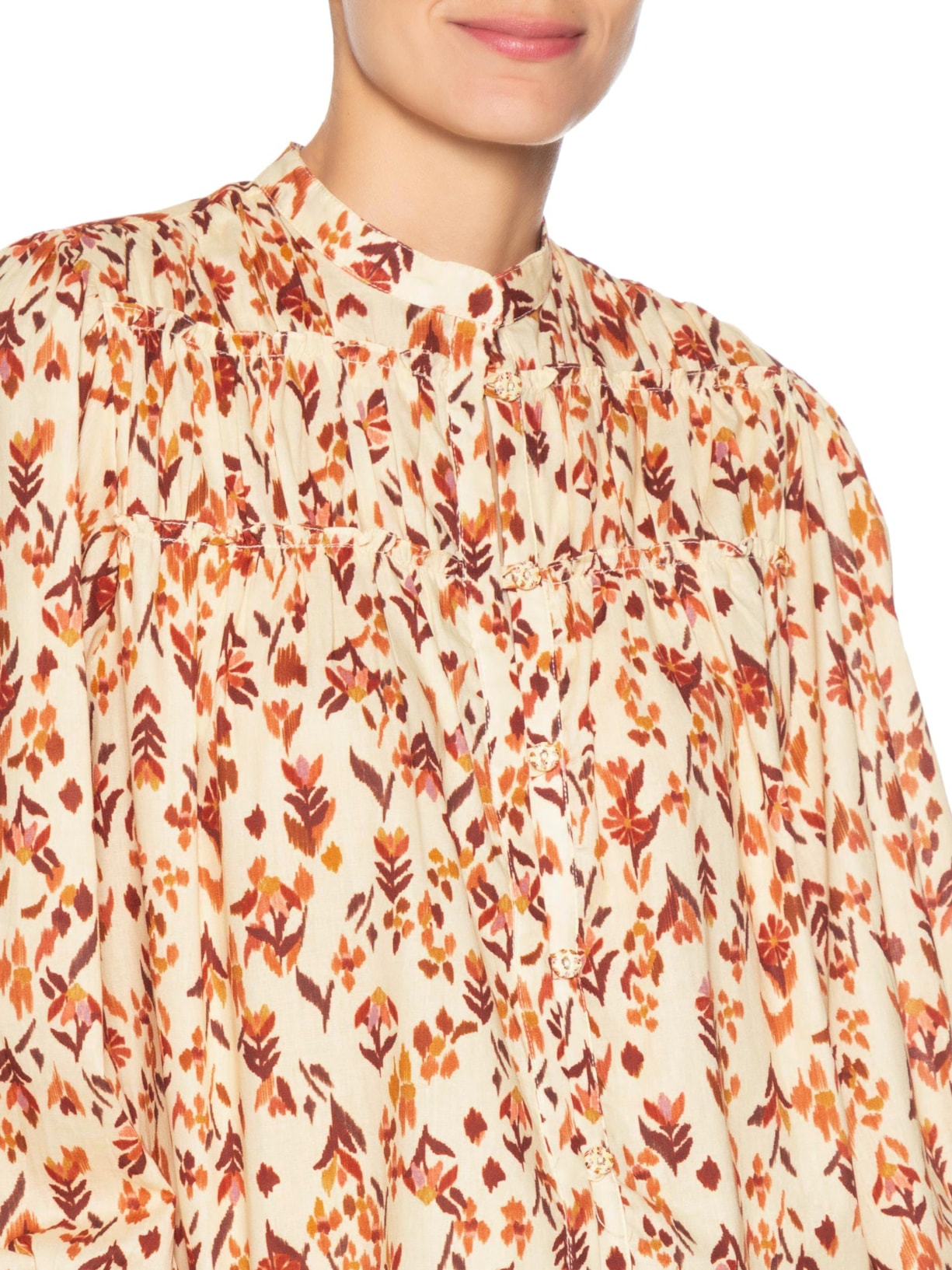 Camisa Feminina Bata Est Jardim Ikat Amarelo Dress To