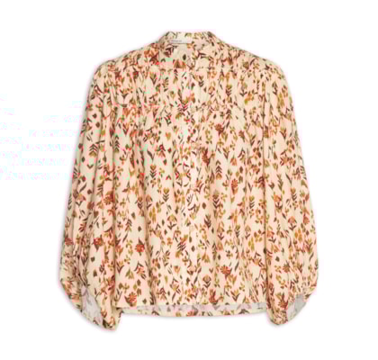 Camisa Feminina Bata Est Jardim Ikat - Amarelo