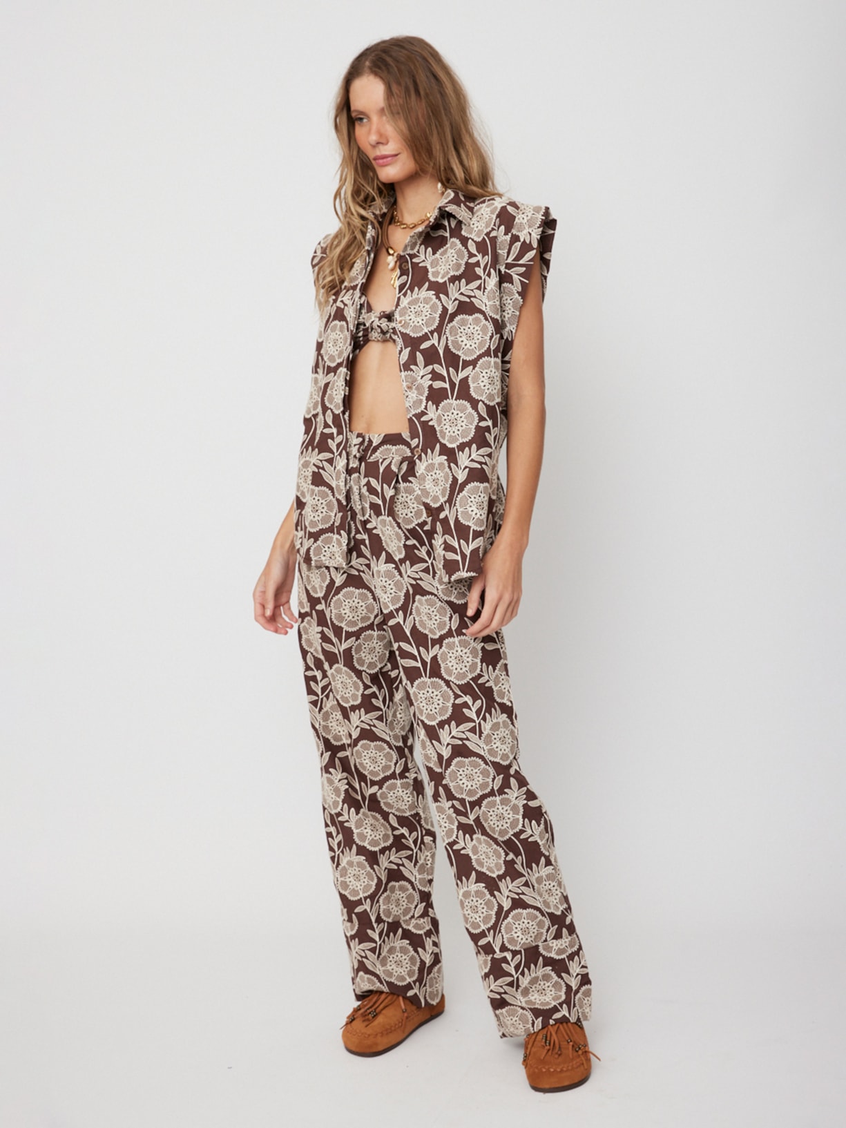 Camisa Feminina Belle V26 Marrom New Match