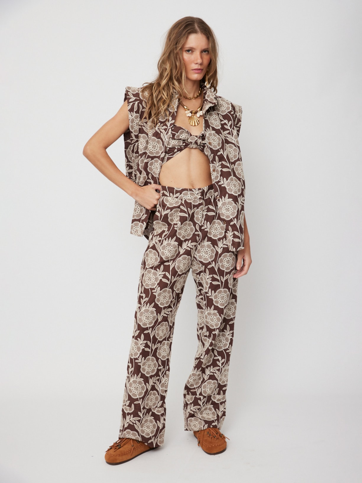 Camisa Feminina Belle V26 Marrom New Match