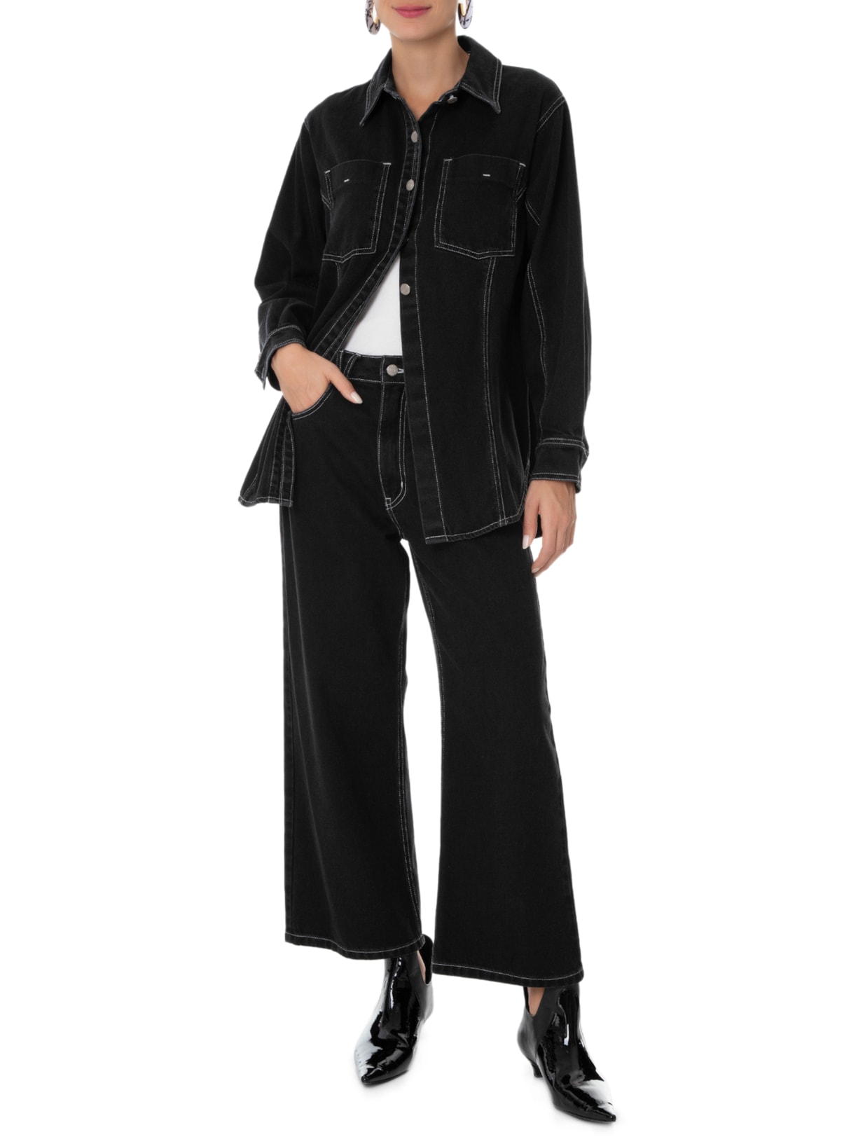 Camisa Feminina Black Denim Valley Preto Nk