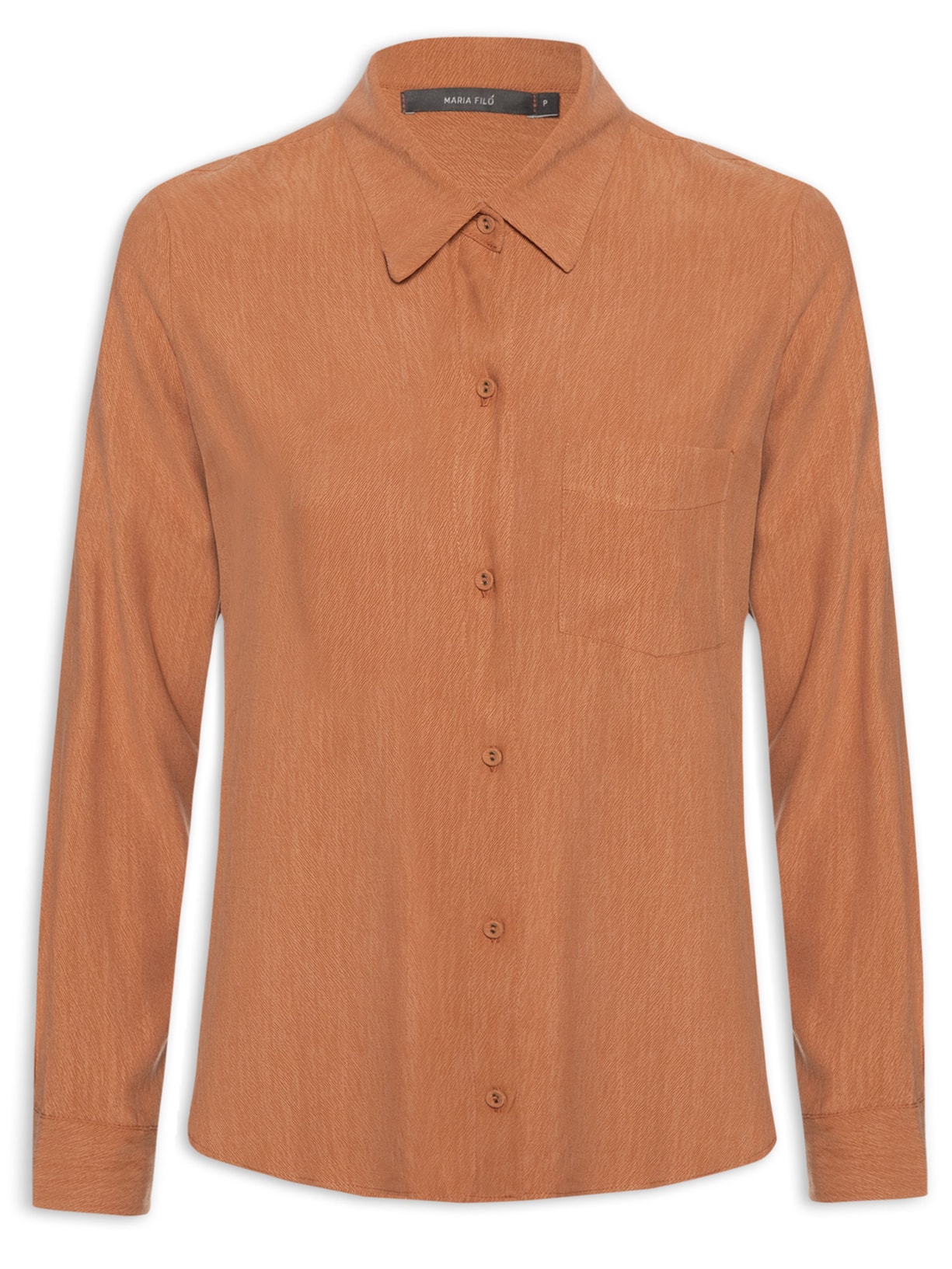 Camisa Feminina Bolso Frente - Laranja