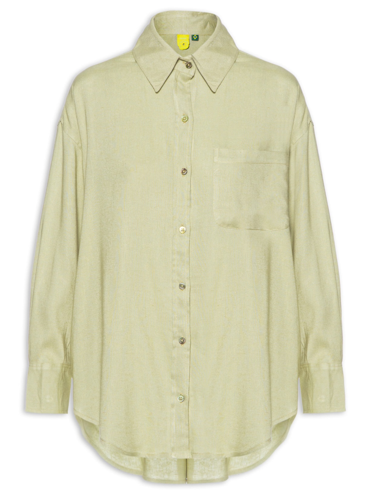 Camisa Feminina Bolso Longa - Verde