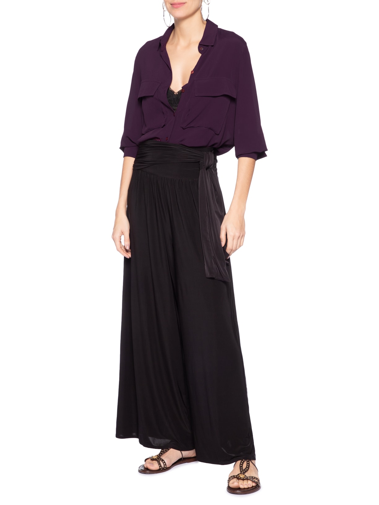Camisa Feminina Bolsos Safra Roxo Animale