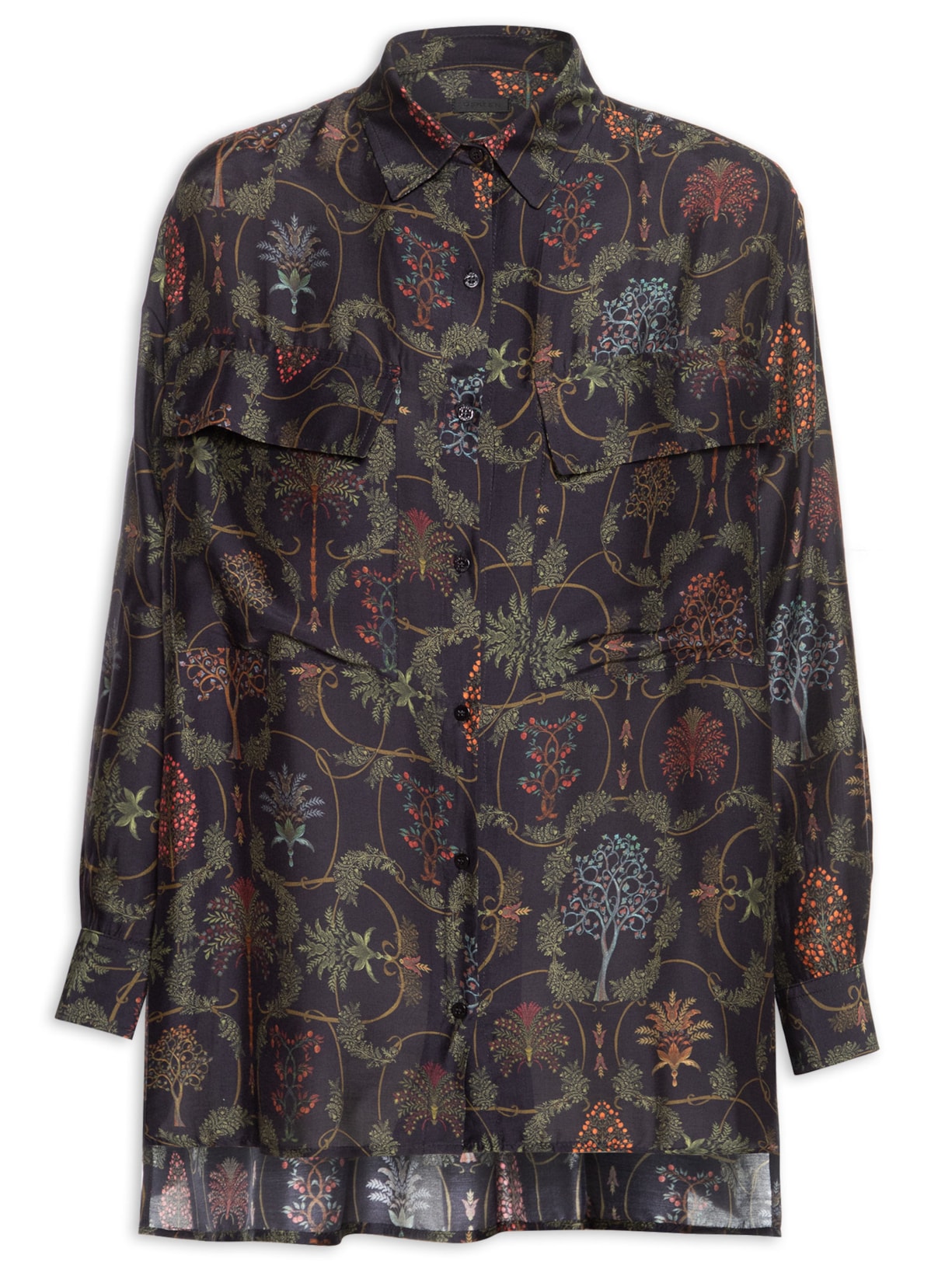 Camisa Feminina Bolsos Semente Dark - Preto