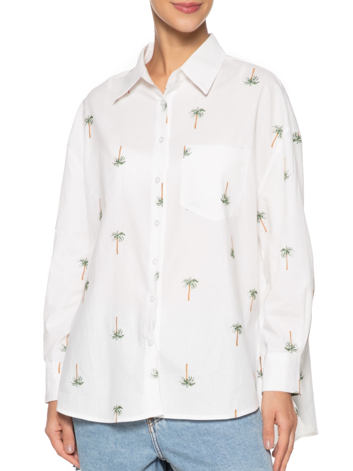 Camisa Feminina Bordada Off White Mktbeach