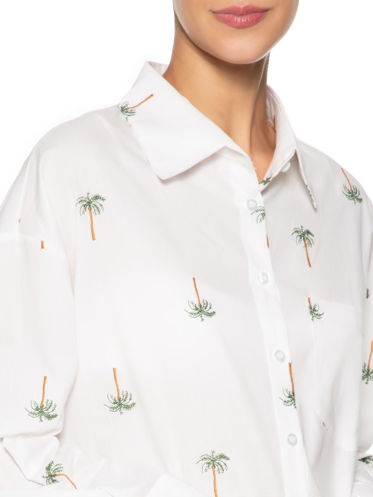 Camisa Feminina Bordada Off White Mktbeach