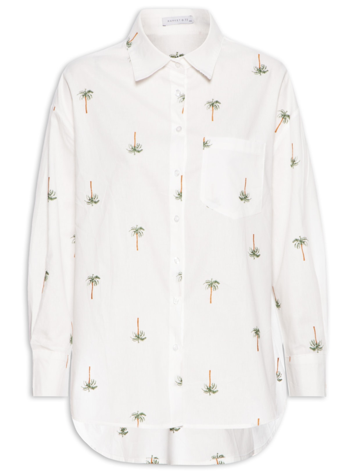 Camisa Feminina Bordada Off White Mktbeach