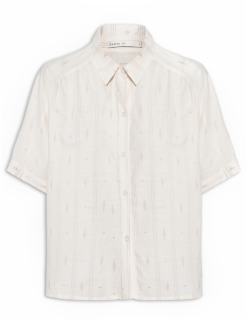 Camisa Feminina Bordado Caminhos - Off White