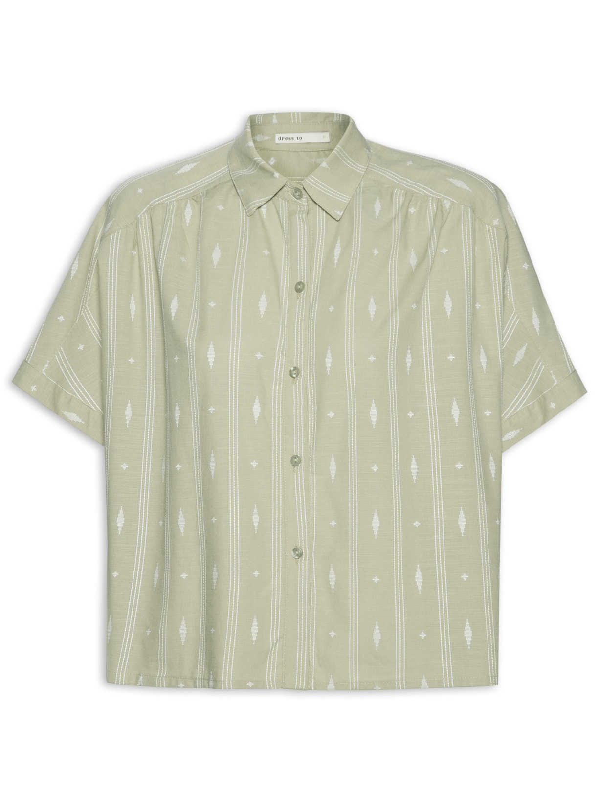 Camisa Feminina Bordado Caminhos - Verde