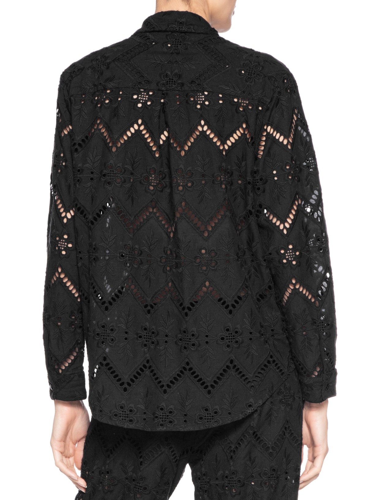 Camisa Feminina Bordado Gale Preto Maria Filó