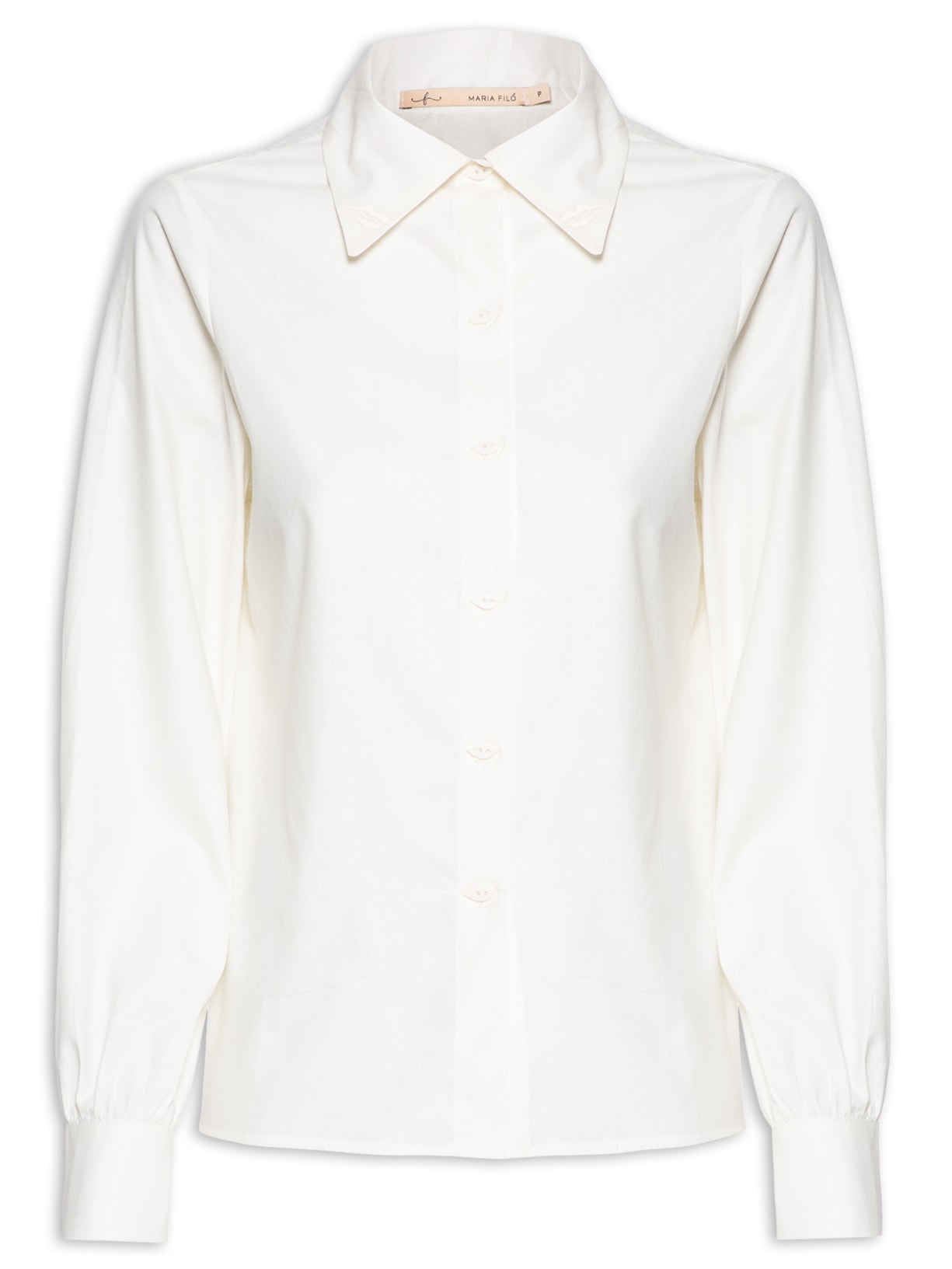 Camisa Feminina Bordado Geo Beijo - Off White