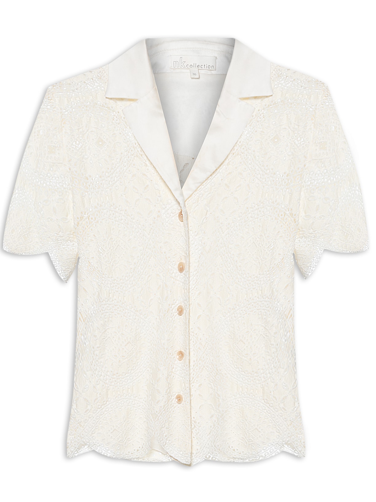 Camisa Feminina Bordado Inglês Isabelle - Off White