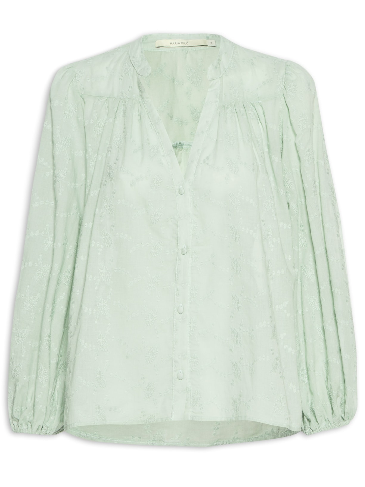 Camisa Feminina Bordado Primavera - Verde