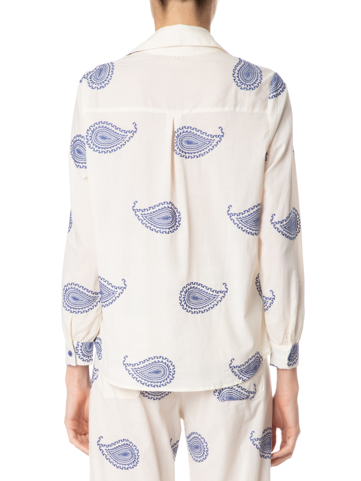 Camisa Feminina Bordado Tulum Azul Maria Filó