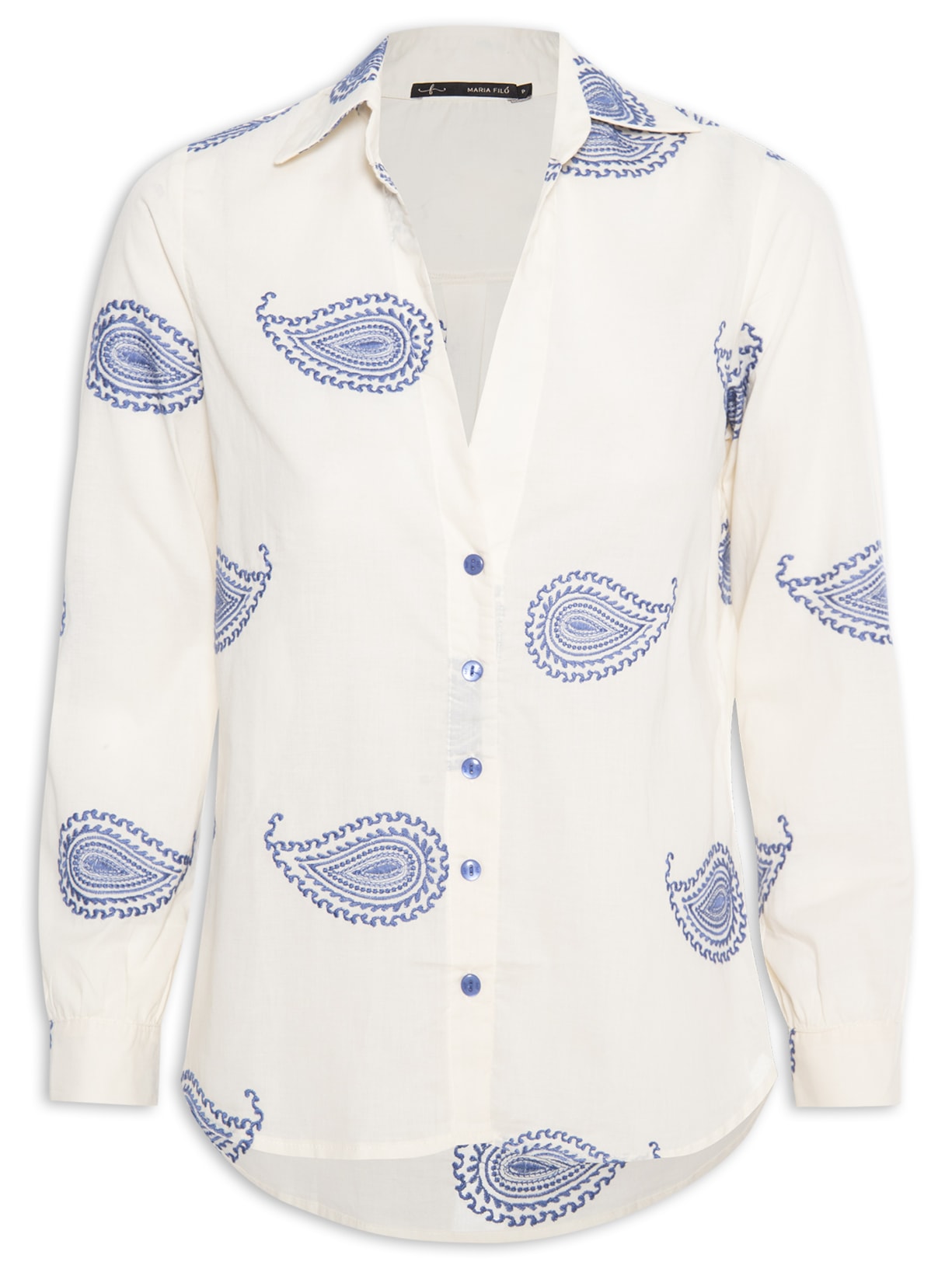 Camisa Feminina Bordado Tulum - Azul
