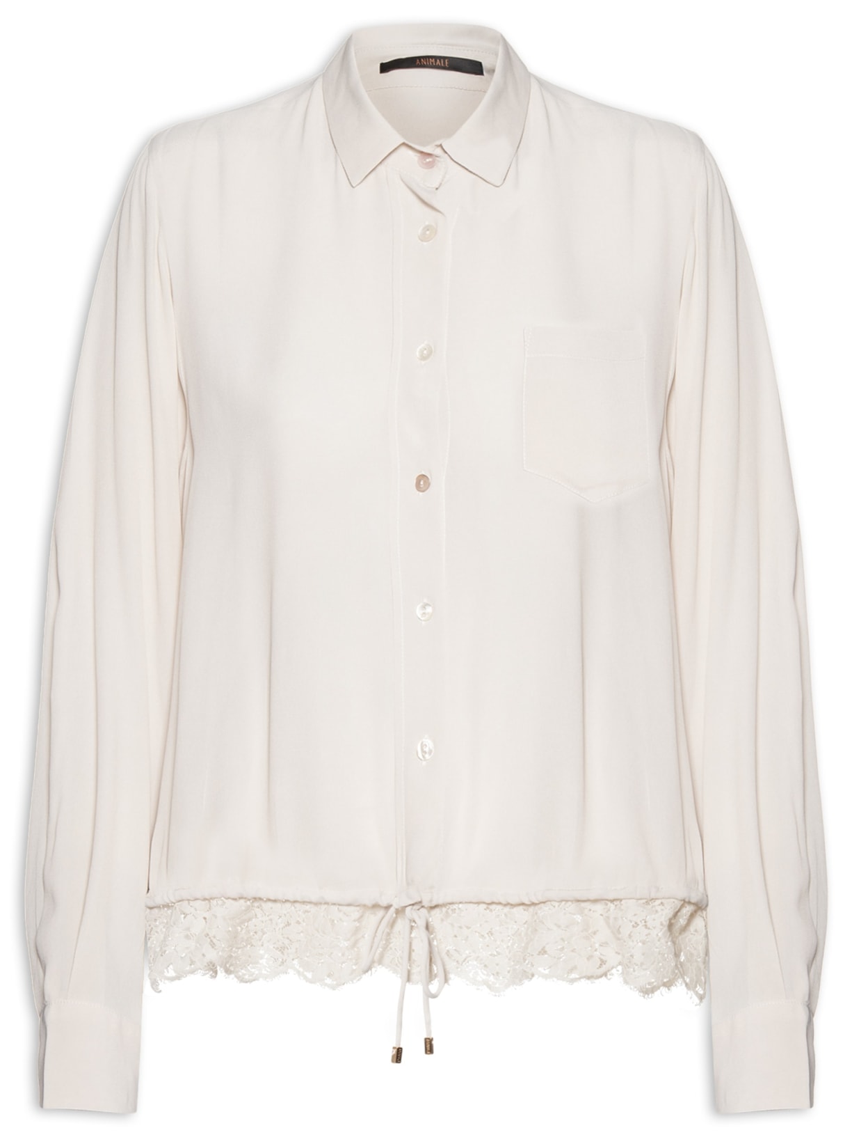 Camisa Feminina Bossa Pétala Bege Animale