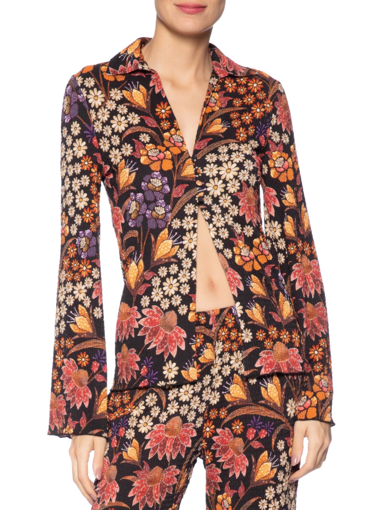 Camisa Feminina Botões Lili Preto Farm