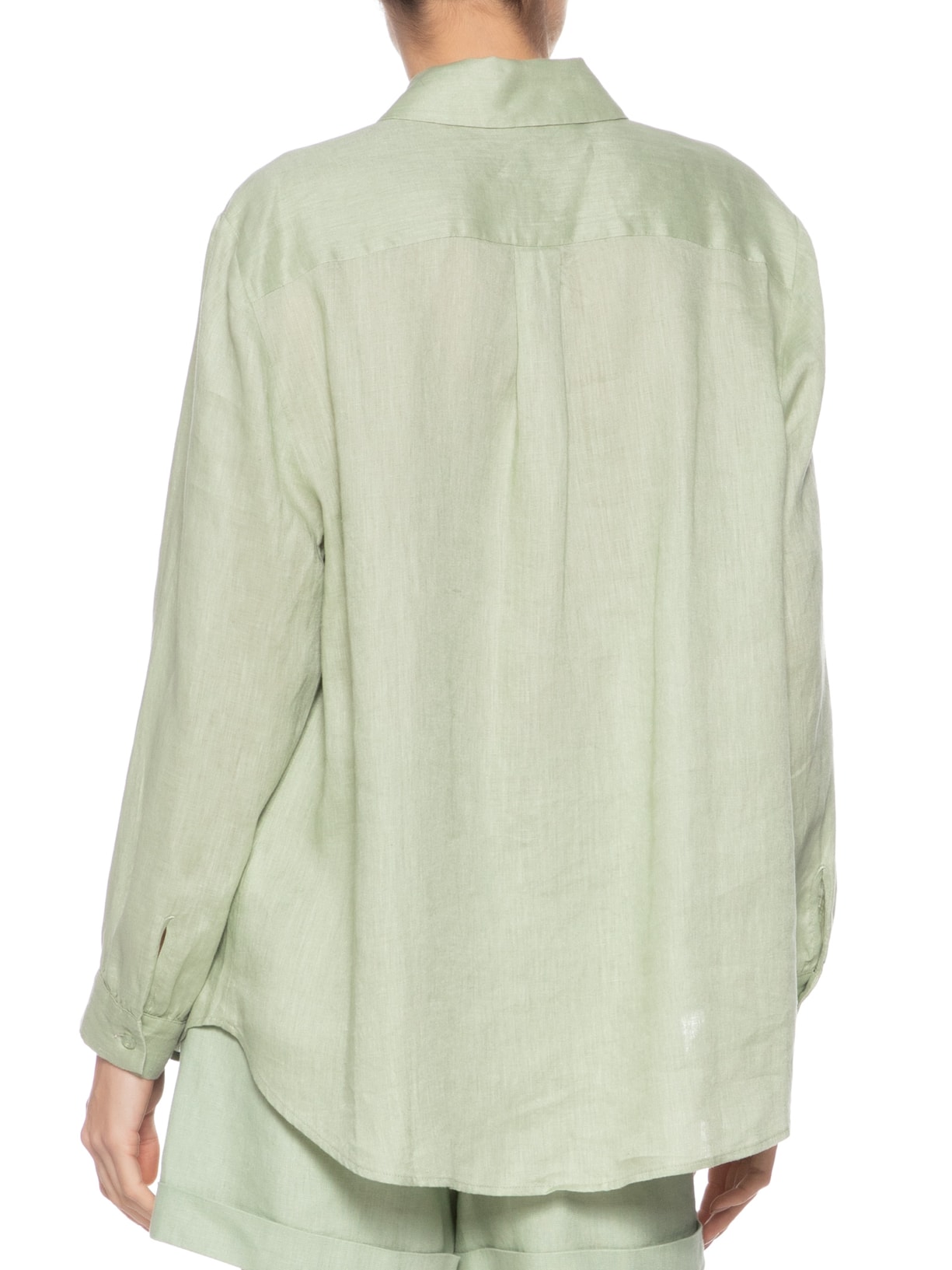 Camisa Feminina Botões Manga Longa Verde Maria Filó