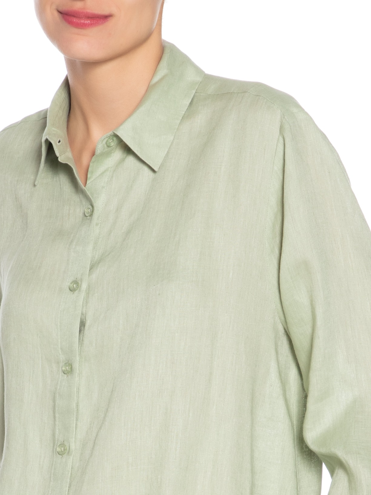 Camisa Feminina Botões Manga Longa Verde Maria Filó